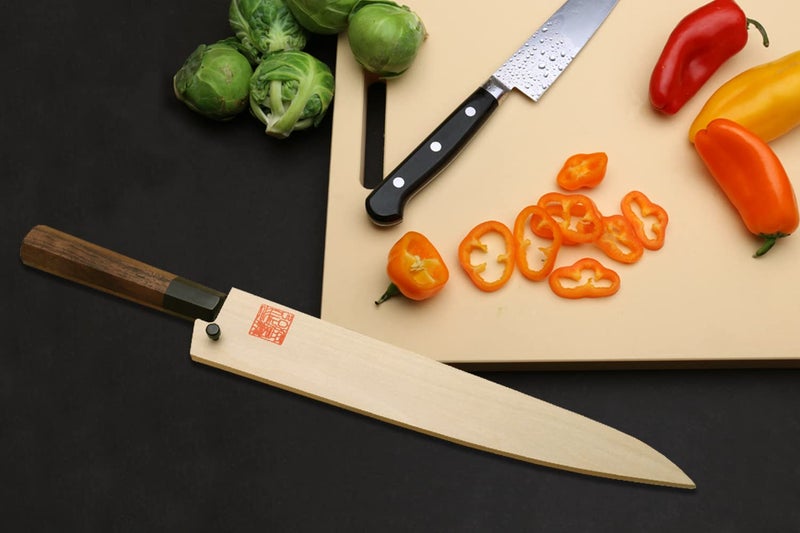 Yoshihiro Natural Magnolia Wood Saya Cover Blade Protector for Sujihiki Slicer (240mm) - Image 2